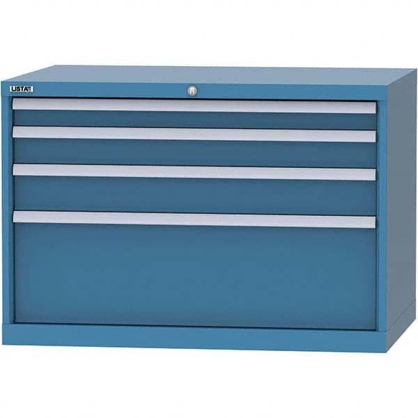 LISTA - 4 Drawer, 84 Compartment Bright Blue Steel Modular Storage Cabinet - All Tool & Supply