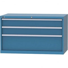 LISTA - 3 Drawer, 99 Compartment Bright Blue Steel Modular Storage Cabinet - All Tool & Supply