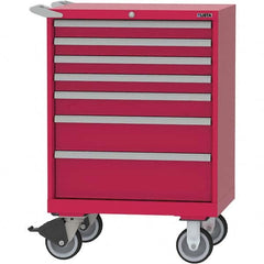 LISTA - 7 Drawer, 124 Compartment Red Steel Modular Storage Cabinet - All Tool & Supply