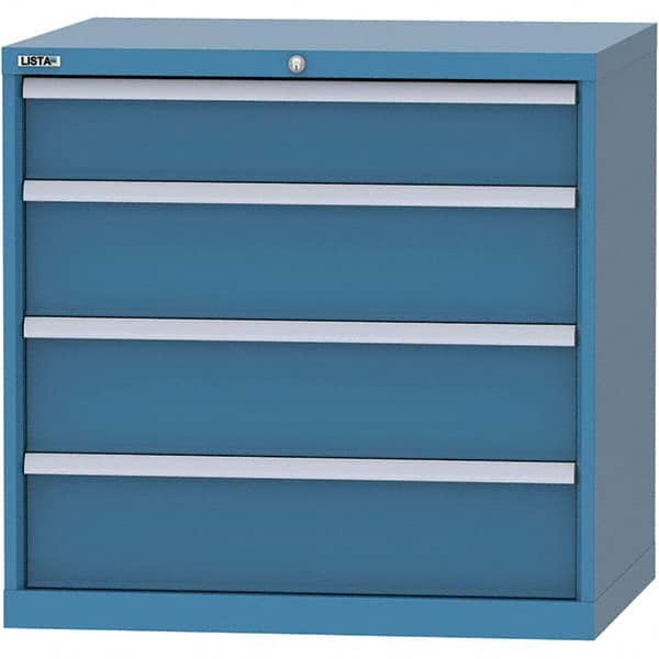 LISTA - 4 Drawer, 84 Compartment Bright Blue Steel Modular Storage Cabinet - All Tool & Supply