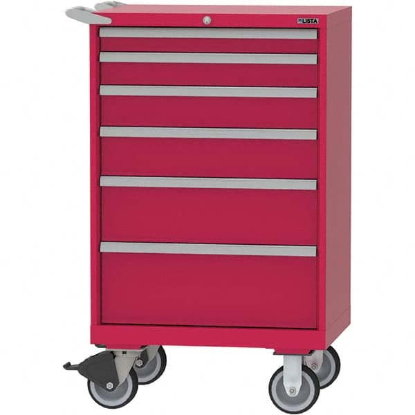 LISTA - 6 Drawer, 124 Compartment Bright Blue Steel Modular Storage Cabinet - All Tool & Supply