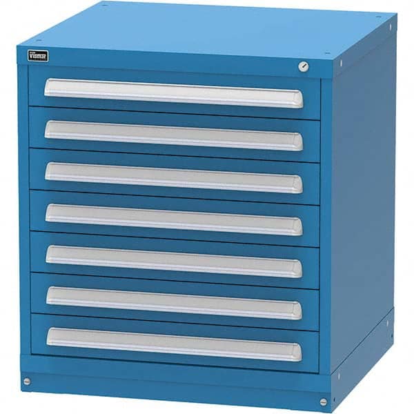 Vidmar - 7 Drawer Bright Blue Steel Modular Storage Cabinet - All Tool & Supply