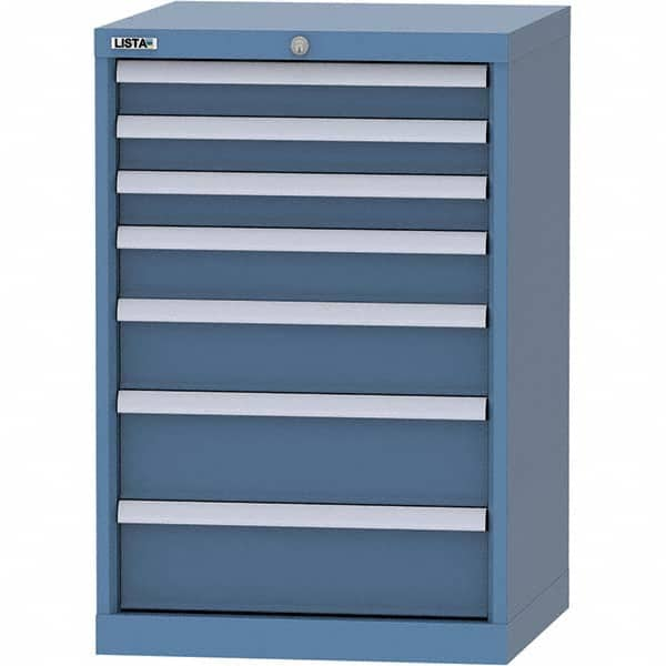 LISTA - 7 Drawer, 84 Compartment Bright Blue Steel Modular Storage Cabinet - All Tool & Supply