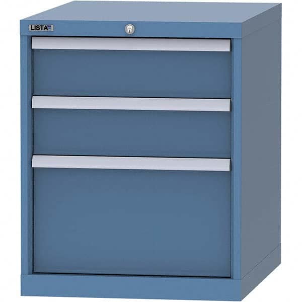 LISTA - 3 Drawer, 99 Compartment Bright Blue Steel Modular Storage Cabinet - All Tool & Supply