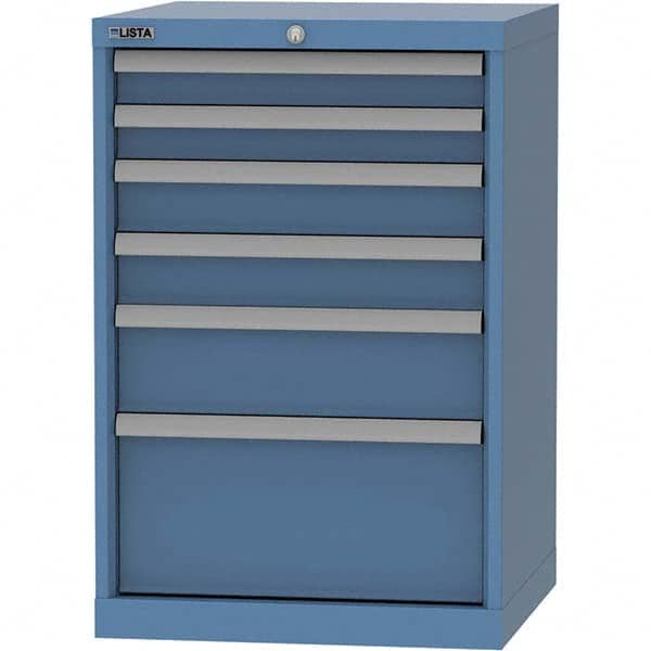 LISTA - 6 Drawer, 84 Compartment Bright Blue Steel Modular Storage Cabinet - All Tool & Supply