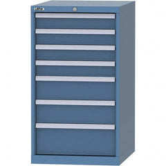 LISTA - 7 Drawer, 99 Compartment Bright Blue Steel Modular Storage Cabinet - All Tool & Supply