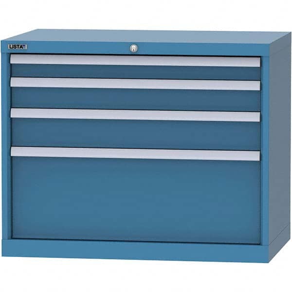 LISTA - 4 Drawer, 84 Compartment Bright Blue Steel Modular Storage Cabinet - All Tool & Supply