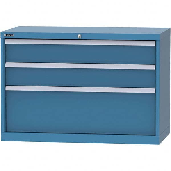 LISTA - 3 Drawer, 84 Compartment Bright Blue Steel Modular Storage Cabinet - All Tool & Supply