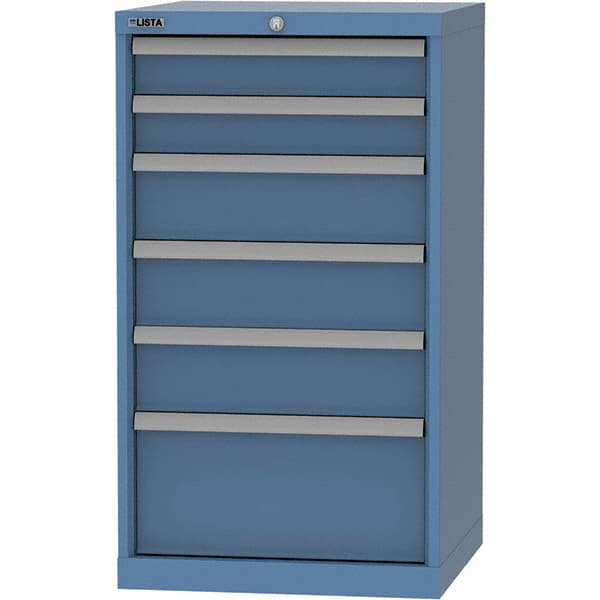 LISTA - 6 Drawer, 84 Compartment Bright Blue Steel Modular Storage Cabinet - All Tool & Supply