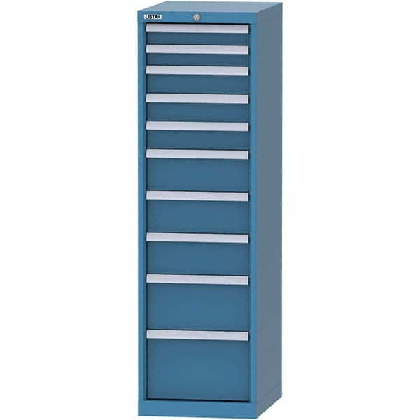 LISTA - 10 Drawer, 45 Compartment Bright Blue Steel Modular Storage Cabinet - All Tool & Supply