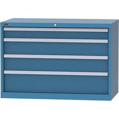 LISTA - 4 Drawer, 84 Compartment Bright Blue Steel Modular Storage Cabinet - All Tool & Supply