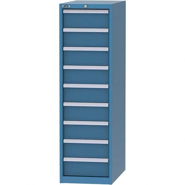 LISTA - 9 Drawer, 45 Compartment Bright Blue Steel Modular Storage Cabinet - All Tool & Supply