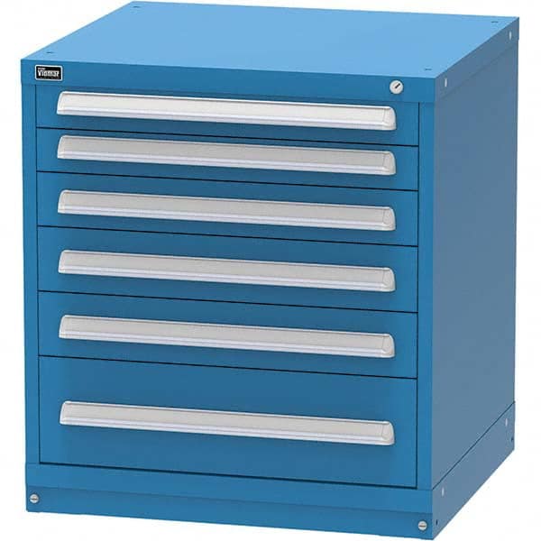 Vidmar - 6 Drawer Bright Blue Steel Modular Storage Cabinet - All Tool & Supply