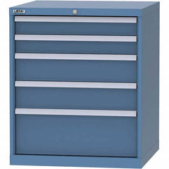 LISTA - 5 Drawer, 45 Compartment Bright Blue Steel Modular Storage Cabinet - All Tool & Supply