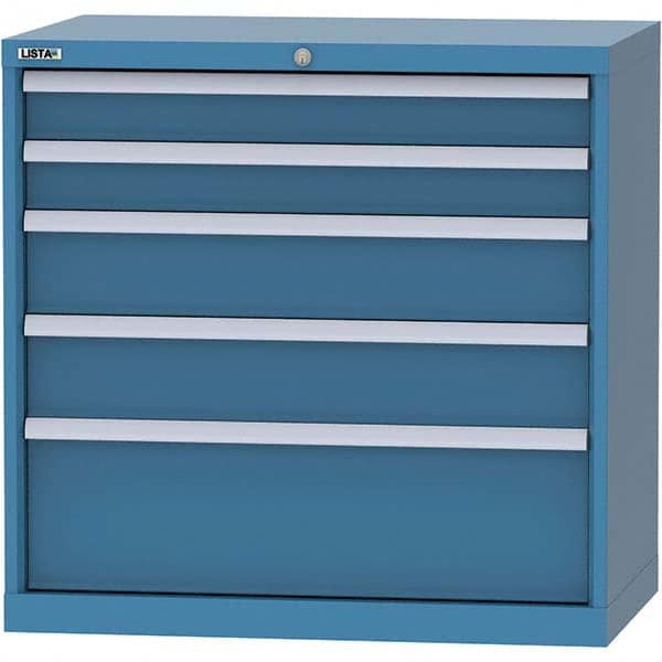 LISTA - 5 Drawer, 84 Compartment Bright Blue Steel Modular Storage Cabinet - All Tool & Supply