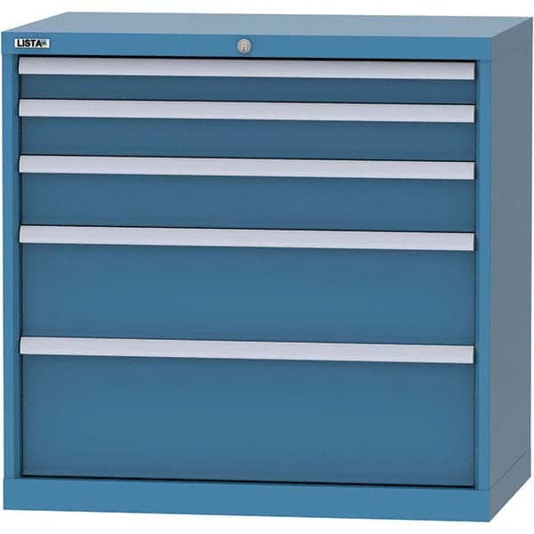 LISTA - 5 Drawer, 84 Compartment Bright Blue Steel Modular Storage Cabinet - All Tool & Supply