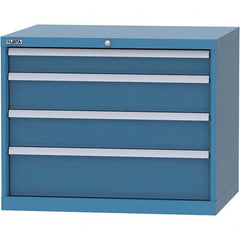 LISTA - 4 Drawer, 84 Compartment Bright Blue Steel Modular Storage Cabinet - All Tool & Supply