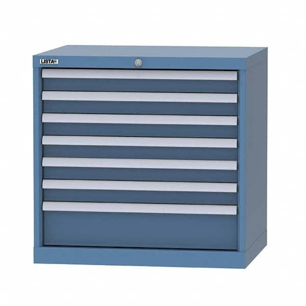 LISTA - 6 Drawer, 124 Compartment Bright Blue Steel Modular Storage Cabinet - All Tool & Supply