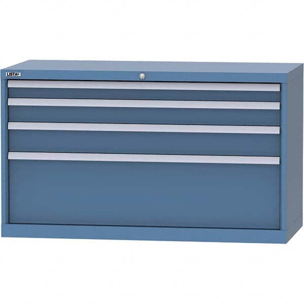 LISTA - 4 Drawer, 99 Compartment Bright Blue Steel Modular Storage Cabinet - All Tool & Supply