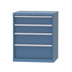 LISTA - 7 Drawer, 124 Compartment Bright Blue Steel Modular Storage Cabinet - All Tool & Supply