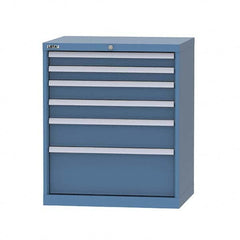 LISTA - 6 Drawer, 124 Compartment Bright Blue Steel Modular Storage Cabinet - All Tool & Supply