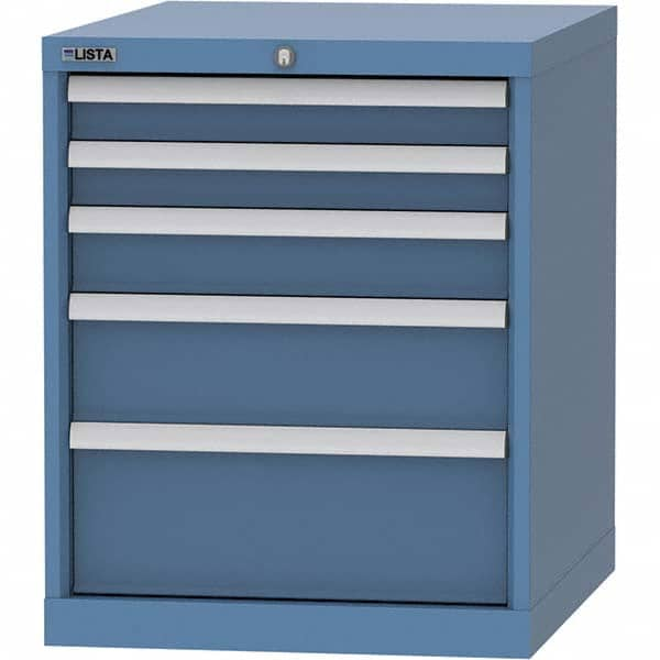 LISTA - 5 Drawer, 99 Compartment Bright Blue Steel Modular Storage Cabinet - All Tool & Supply