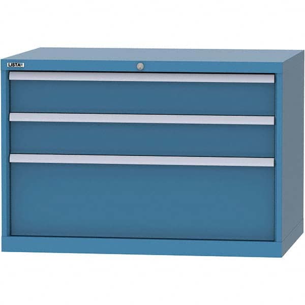 LISTA - 3 Drawer, 84 Compartment Bright Blue Steel Modular Storage Cabinet - All Tool & Supply