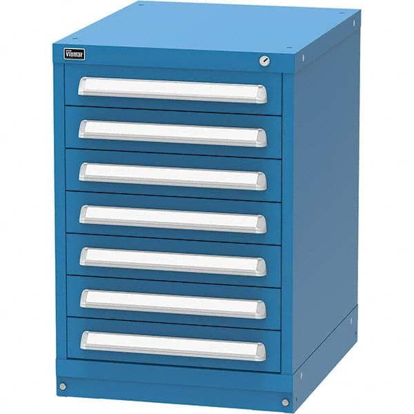 Vidmar - 7 Drawer, 45 Compartment Bright Blue Steel Modular Storage Cabinet - All Tool & Supply