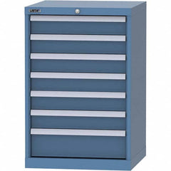 LISTA - 7 Drawer, 84 Compartment Bright Blue Steel Modular Storage Cabinet - All Tool & Supply