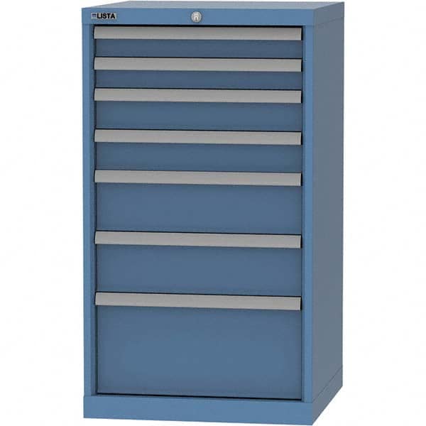 LISTA - 7 Drawer, 84 Compartment Bright Blue Steel Modular Storage Cabinet - All Tool & Supply