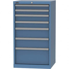 LISTA - 7 Drawer, 84 Compartment Bright Blue Steel Modular Storage Cabinet - All Tool & Supply