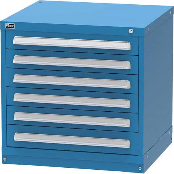 Vidmar - 6 Drawer, 344 Compartment Bright Blue Steel Modular Storage Cabinet - All Tool & Supply