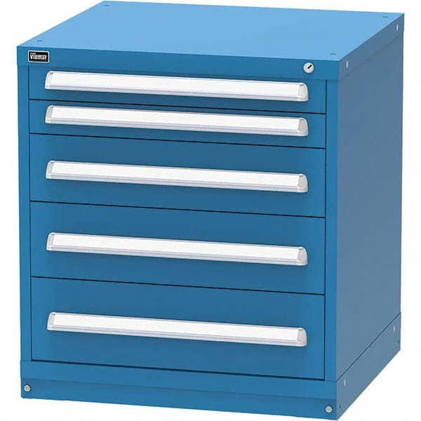 Vidmar - 5 Drawer, 124 Compartment Bright Blue Steel Modular Storage Cabinet - All Tool & Supply