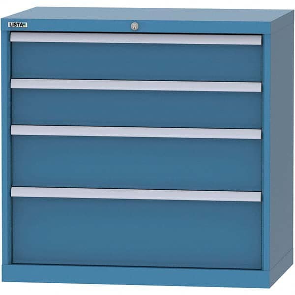 LISTA - 4 Drawer, 84 Compartment Bright Blue Steel Modular Storage Cabinet - All Tool & Supply