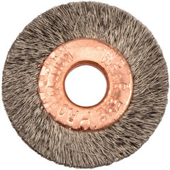 1″ Small Diameter Crimped Wire Wheel, .003″ Stainless Steel Fill, 1/4″ Arbor Hole - All Tool & Supply