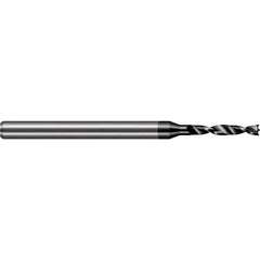 Harvey Tool - Brad-Point Drill Bits; Drill Bit Size (Wire): #65 ; Drill Bit Size (Decimal Inch): 0.0350 ; Drill Bit Size (mm): 0.8890 ; Drill Bit Material: Solid Carbide ; Drill Bit Finish/Coating: Amorphous Diamond ; Flute Length (Inch): 0.236 - Exact Industrial Supply