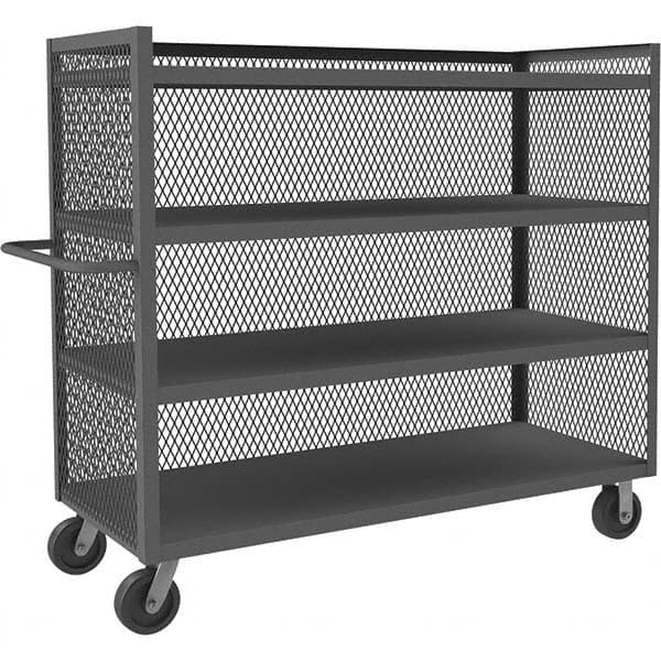 Durham - 3,000 Lb Capacity 4-Shelf 3-Sided Mesh Truck - All Tool & Supply