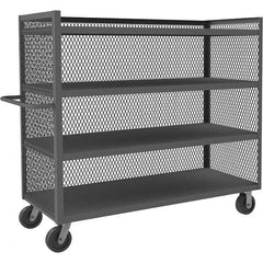 Durham - 3,000 Lb Capacity 4-Shelf 3-Sided Mesh Truck - All Tool & Supply