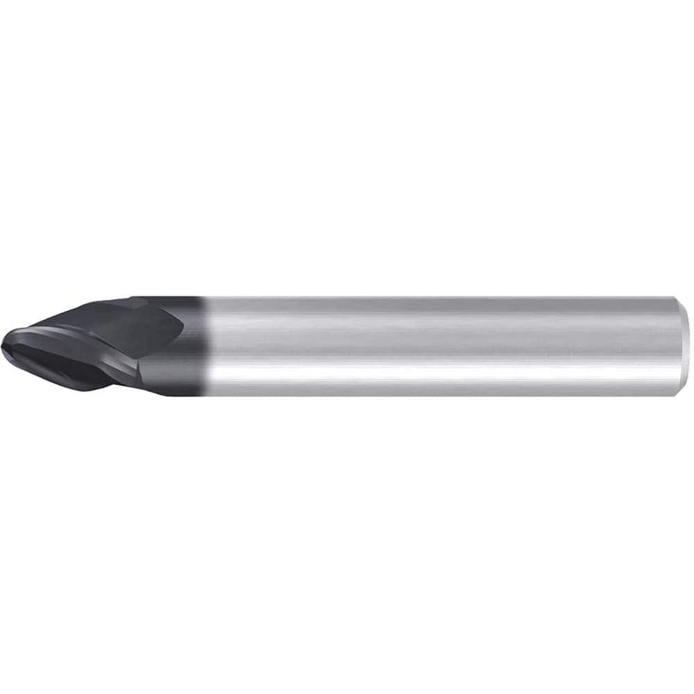 Emuge - Barrel Cutter End Mills; End Type: Circle Segment Taper-Form A ; Material: Solid Carbide ; Taper Angle Per Side: 42.50 ; Small End Diameter (mm): 2.00 ; Shank Diameter (mm): 10.0000 ; Length of Cut (mm): 6.0000 - Exact Industrial Supply