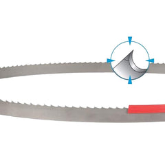 Welded Bandsaw Blade: 11' Long, 1″ Wide, 0.035″ Thick, 5 to 8 TPI Bi-Metal, Toothed Edge