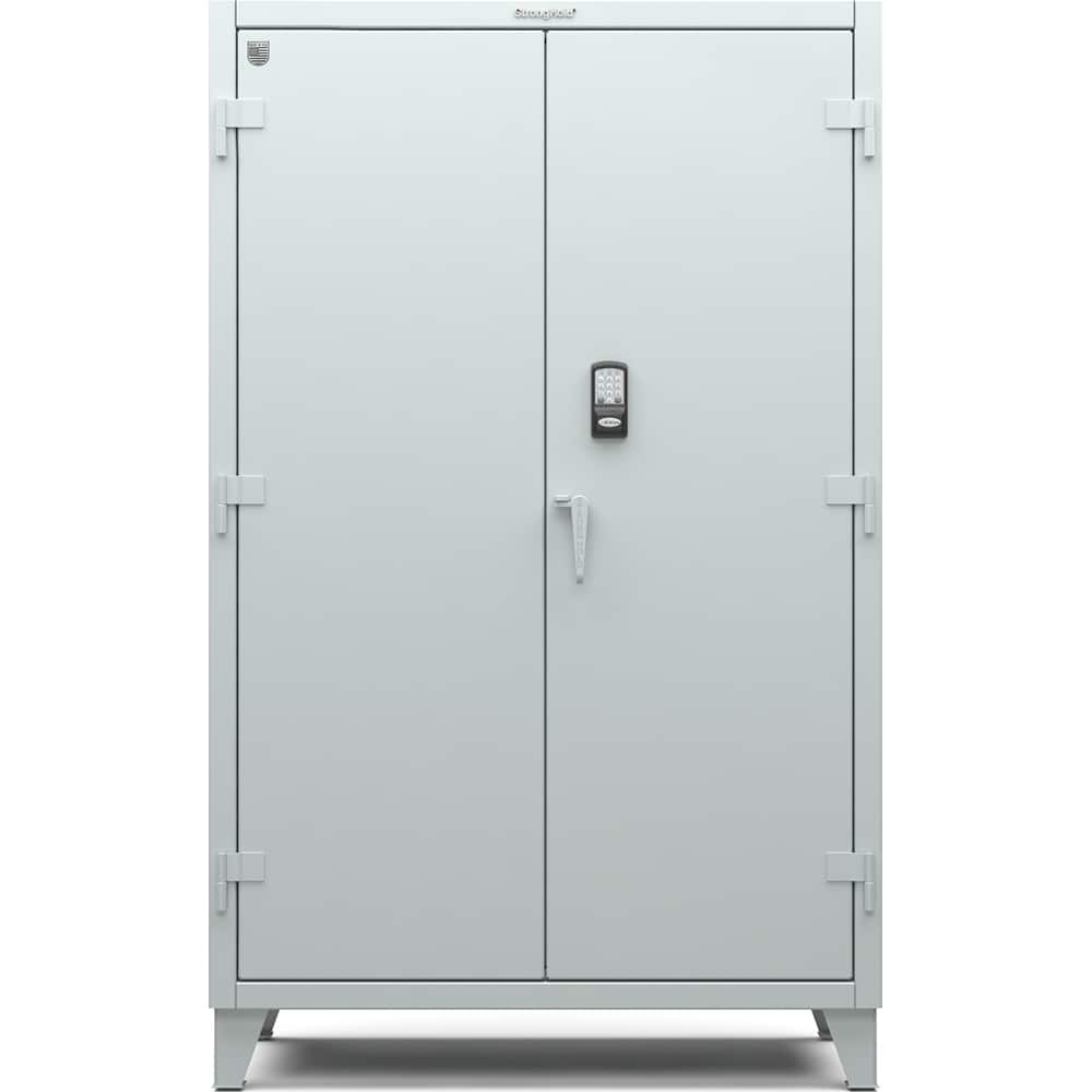 StrongHold - Storage Cabinets; Type: Locking ; Width (Inch): 48 ; Depth (Inch): 24 ; Height (Inch): 78 ; Number of Shelves: 4 ; Material: Steel - Exact Industrial Supply