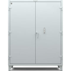 StrongHold - Storage Cabinets; Type: Locking ; Width (Inch): 60 ; Depth (Inch): 24 ; Height (Inch): 72 ; Number of Shelves: 4 ; Material: Steel - Exact Industrial Supply