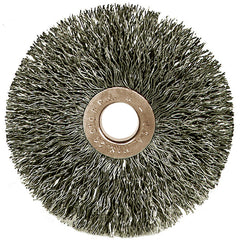 ‎1-1/2″ Small Diameter Crimped Wire Wheel, .005″ Stainless Steel Fill, 3/8″ Arbor Hole - All Tool & Supply