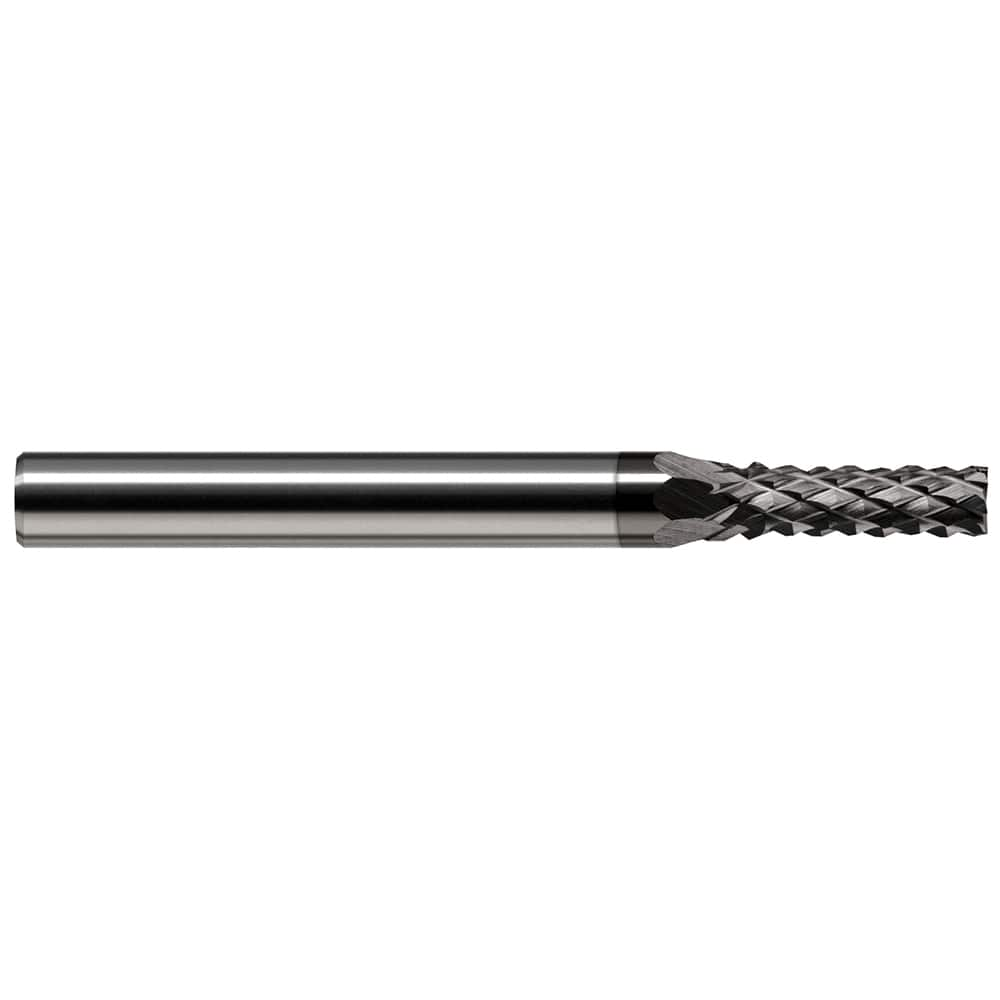 Harvey Tool - 1/16" Diam, 0.186" LOC, 1/8" Shank Diam, 6-Flute Burr-End Diamond-Pattern Router Bit - Exact Industrial Supply