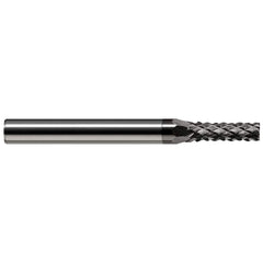 Harvey Tool - 5/64" Diam, 15/64" LOC, 1/8" Shank Diam, 7-Flute Burr-End Diamond-Pattern Router Bit - Exact Industrial Supply