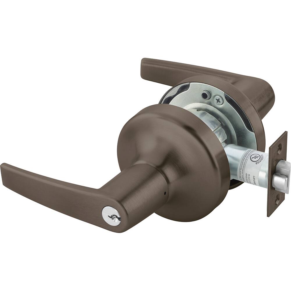 Yale - Lever Locksets; Door Thickness: 1-3/4 (Inch); Door Thickness: 1-3/4 ; Back Set: 2-3/4 (Inch); For Use With: Classroom or Utility Room Doors ; Finish/Coating: Oxidized Satin Dark Bronze (10B) ; Cylinder Type: 6 Pin Schlage C Keway, Keyed - Exact Industrial Supply