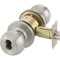 Yale - Lever Locksets; Door Thickness: 1-3/4 (Inch); Door Thickness: 1-3/4 ; Back Set: 2-3/4 (Inch); For Use With: Storeroom; Utility; Exit Doors ; Finish/Coating: Satin Stainless Steel ; Cylinder Type: 6 or 7-Pin SFIC; Less Core - Exact Industrial Supply