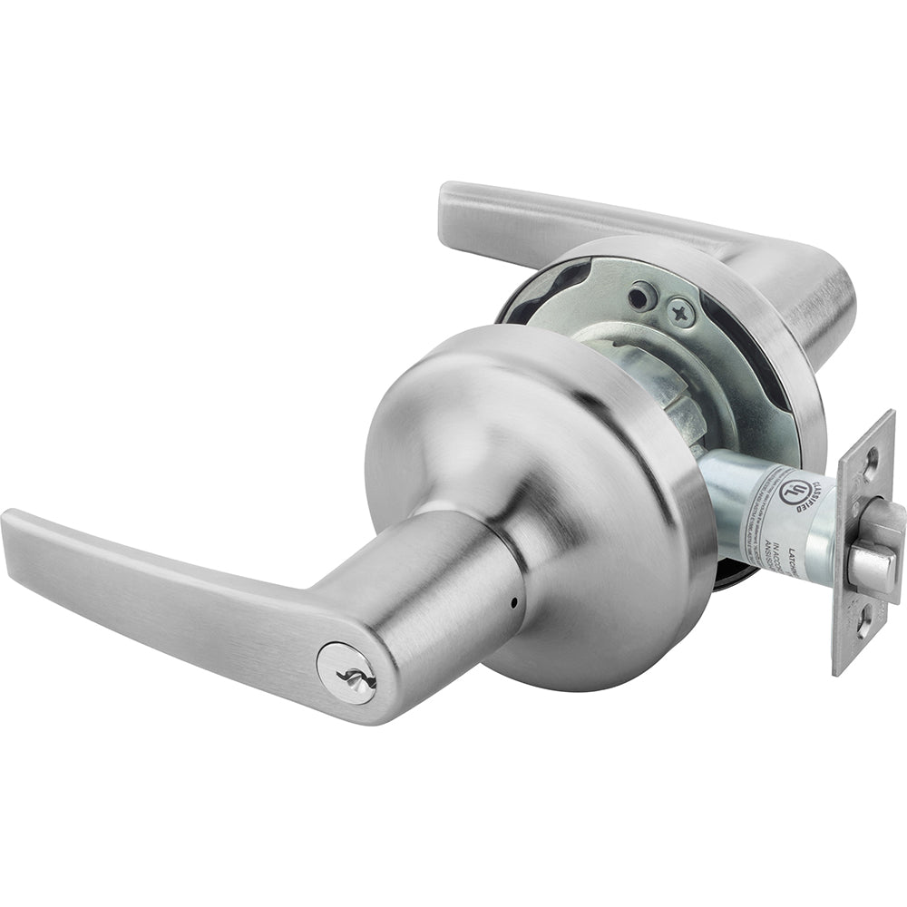 Yale - Lever Locksets; Door Thickness: 1-3/4 (Inch); Door Thickness: 1-3/4 ; Back Set: 2-3/4 (Inch); For Use With: Storeroom; Utility; Exit Doors ; Finish/Coating: Satin Chrome ; Cylinder Type: 6 Pin Schlage C Keway, Keyed - Exact Industrial Supply