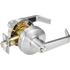 Yale - Lever Locksets; Door Thickness: 1-3/4 (Inch); Door Thickness: 1-3/4 ; Back Set: 2-3/4 (Inch); For Use With: Storeroom; Utility; Exit Doors ; Finish/Coating: Satin Chrome ; Cylinder Type: 6 Pin Schlage C Keway, Keyed - Exact Industrial Supply