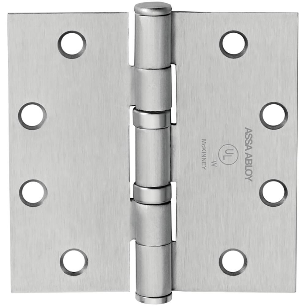 Yale - Commercial Hinges; Length (Inch): 4-1/2 ; Thickness (Decimal Inch): 0.1340 ; Minimum Thickness: 3.4036 (mm); Number of Knuckles: 5.000 ; Stanley Finish Code: US26D ; Finish/Coating: US26D - Exact Industrial Supply